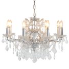 Treat yourself with this shallow antiqued silver chandelier with 8 branches! Glam up the bedroom, add luxe style to your hallway. 48 x 64 x 64cm
