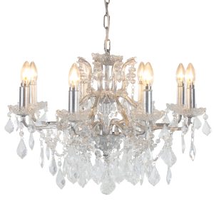 Silver Shallow 8 Arm Chandelier