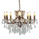 Treat yourself with this shallow antiqued bronze chandelier with 8 branches! Glam up the bedroom, add luxe style to your hallway. 48 x 64 x 64cm