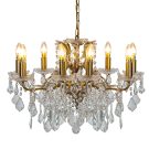 Treat yourself with this shallow antiqued gold chandelier with 8 branches! Glam up the bedroom, add luxe style to your hallway. 48 x 64 x 64cm