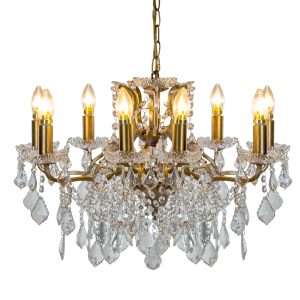 Gold Shallow 8 Arm Chandelier