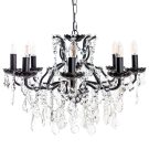 Treat yourself with this shallow black chandelier with 8 branches! Glam up the bedroom, add luxe style to your hallway. Matt black finish 48 x 64 x 64cm