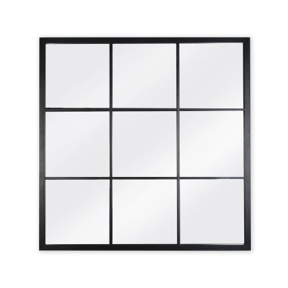 Crisp classic lines to this square garden mirror. Contemporary and stylish, add a light and an extra dimension to your patio or home. 90 x 90 x 3cm