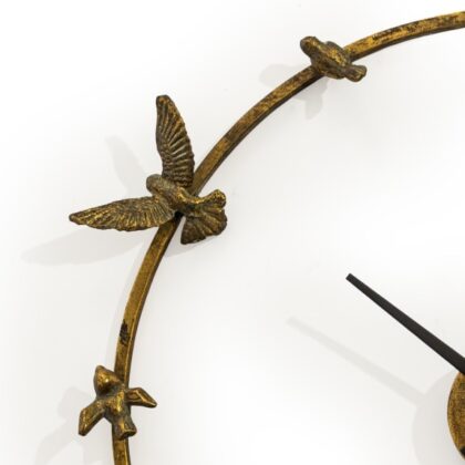 Antiqued Gold "Bird Bath" Wall Clock - Image 2