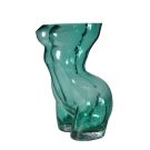 Something curvaceous for your home, this curvy female teal body glass vase. A super clear teal glass. Holds flowers real or faux. 17 x 18 x 28cm