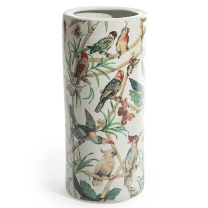 This ceramic amazonian birds umbrella stand will give you some lush jungle greenery! H47 x W21 x D21cm. A useful large statement planter too.