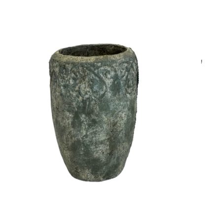 Plant up in style with this smallish antiqued stone effect planter . Do your bit for the environment as its made from a recycled composite 42 x 30 x 30cm