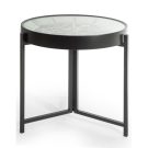 Industrial moving gears clock side table is a new twist on clocks! 60 x 60 x 59 cm. Silver coloured gears, black numbers, gold hands on white face.
