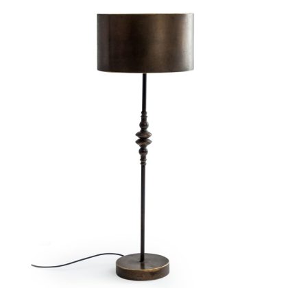 From our new Franklin range here is the slim metal table lamp. Featuring a wide cylindrical drum shade with timeless styling on the base. 96 x 35 x 35cm.