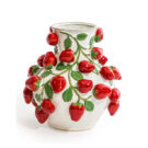 Add something special to your home with this hand painted large ceramic strawberry vine vase. 32 x 32 x 32.5cm. Great gift, works as a utensil holder too!