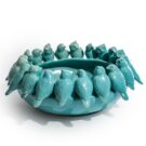 Stylishly store your fruit in our clean blue ceramic birds bowl. Birds all perched around the edge chattering away. 37 x 37 x 15cm . Beautiful!