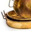 3 Antiqued Gold Rustic Trays- Metal - Image 2
