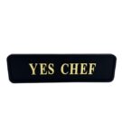 This matt black and metallic gold 'Yes Chef' wooden sign adds fun and glamour to your home. Measures 40 x 13.5 x 2cm. Fun gift!