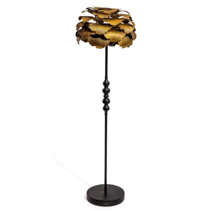 Add sophisticated style with this stunning gold gingko leaf floor lamp. Elegant lines and superb quality and finish. Made of metal 125 x 35 x 35cm.