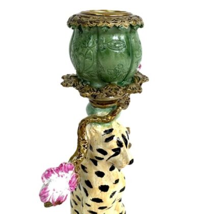 Ornate Leopard Candle Holder - Image 2
