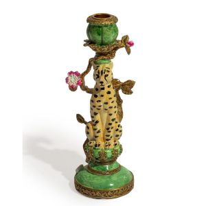 Ornate Leopard Candle Holder