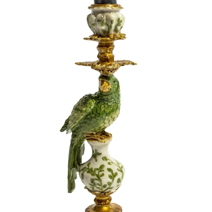 Ornate Green Parrot Candle Holder - LH - Image 3