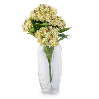 Tall Clear Glass Deco Face Vase - Image 2