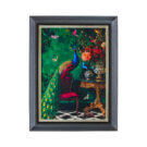 Elevate your space with our exquisite Peacock velvet wall print, crafted with precision and care in the UK. Pure luxury and style. 66 x 86 x 4.5cm