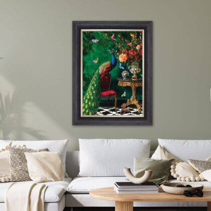 Luxury Velvet Peacock Wall Art Print - Image 2