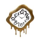 Create a unique space at home with this stunning large gold "Dali" drip clock. Made of aluminium that has a great aged gold finish. 61 x 47 x 4.5cm