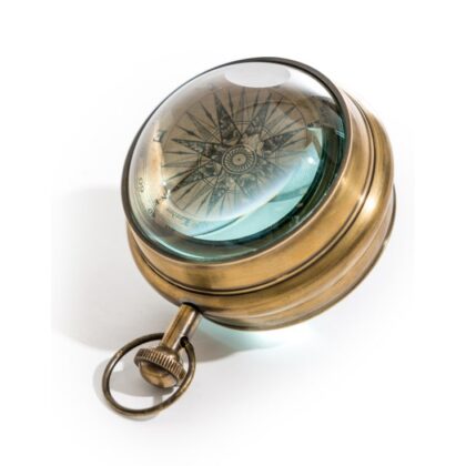 Antiqued Brass Magnified Table Clock - Image 2