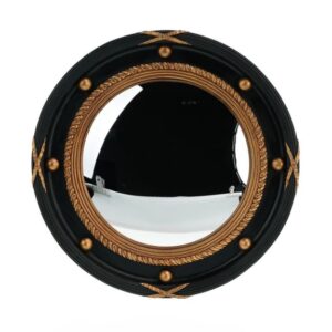 Black And Gold Porthole Convex Mirror