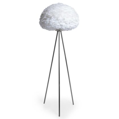 Look at our fabulous white feather tripod floor lamp! Chrome legs. Guaranteed showstopper! WOW! 168 x 60 x 60cm Super quality, finish and value for money.