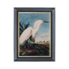 Elevate your space with our exquisite velvet Snowy Heron wall print, crafted with precision and care in the UK. John Audubon. Pure luxury. 66 x 86 x 4.5cm
