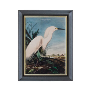 Luxury Velvet Snowy Heron Wall Print