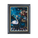 Elevate your space with our exquisite Swan velvet wall print, crafted with precision and care in the UK. Pure luxury and sumptuous style. 66 x 86 x 4.5cm