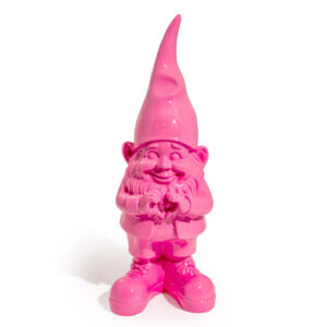 Medium Pink Heart Hands Garden Gnome