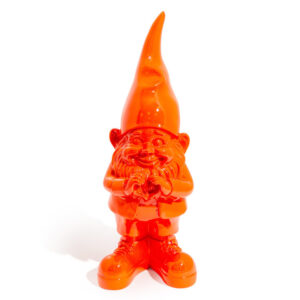 Medium Orange Heart Hands Garden Gnome