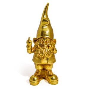 Medium Gold Naughty Garden Gnome
