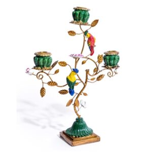 Ornate Multi Branch Parrot Candle Holder