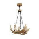 Treat yourself with this Bavarian style antler chandelier with 3 branches! Perfect in the bedroom, add chalet style to your hallway. 47 x 120 x 47cm. Resin