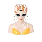 Our ceramic Summer Chic lady vase is a fun gift. She is bright, colourful and a fabulous statement piece to have. Perfect colouring. 27.5 x 30 x 16.5cm.