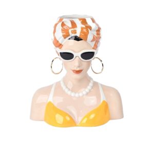 Summer Chic Lady Bust Vase