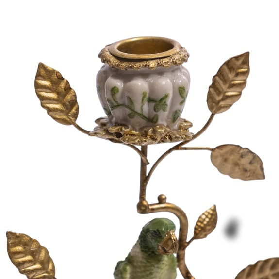 Ornate Green Parrot Candle Holder - Image 3