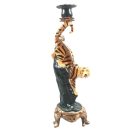 Bring a lively and exotic feel with this antiqued ceramic ornate tiger candleholder. Beautifully made, finished and detailed. 11 x 11 x 33cm