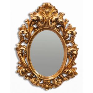 Gold Oval Rococo Ornate Mirror