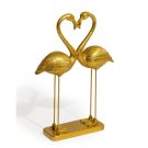 This beautiful gold love heart flamingos ornament is the perfect gift this Valentines Day! Made of resin, beautiful antique finish. 29.5 x 39.5 x 8.5cm
