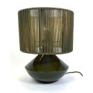 This timeless forest green corded table lamp has a wonderful ceramic base topped with a vertically corded drum shade. So stylish and retro 29 x 29 x 38cm