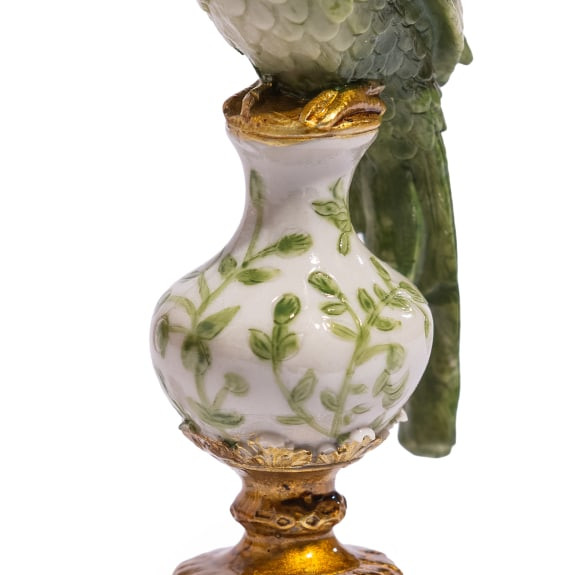 Ornate Green Parrot Candle Holder - RH - Image 3