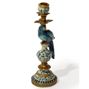 Ornate Blue Parrot Candle Holder- RH
