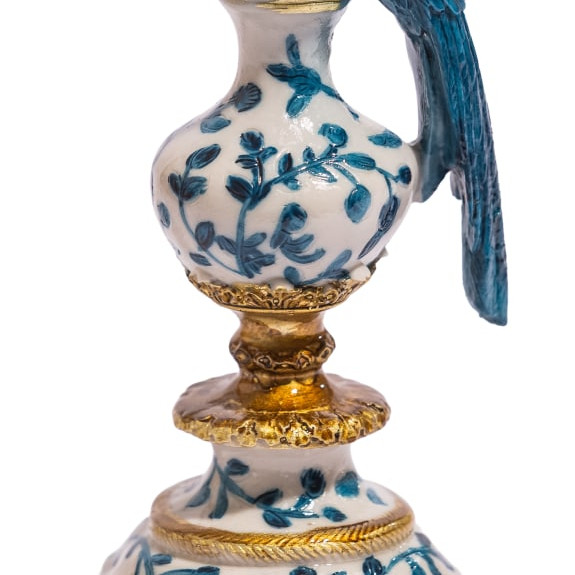 Ornate Blue Parrot Candle Holder- RH - Image 3