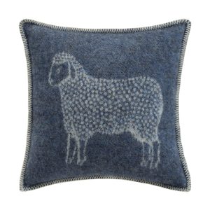 Denim Blue Dot Sheep Wool Cushion with Filler – JJTextile