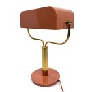 Wonderful terracotta pink and gold traditional bankers desk lamp has sophistication and style. Gold and earthy warm pink - great in any home. 14 x 37 x 43cm
