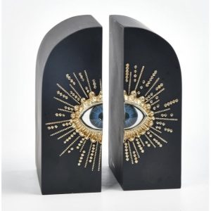 Embossed Sunburst Eye Bookends