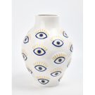 Add something special to your home with this large multi Nazar eye vase. 27.5 x 27.5 x 36.5cm. Great gift and works as a utensil holder too!